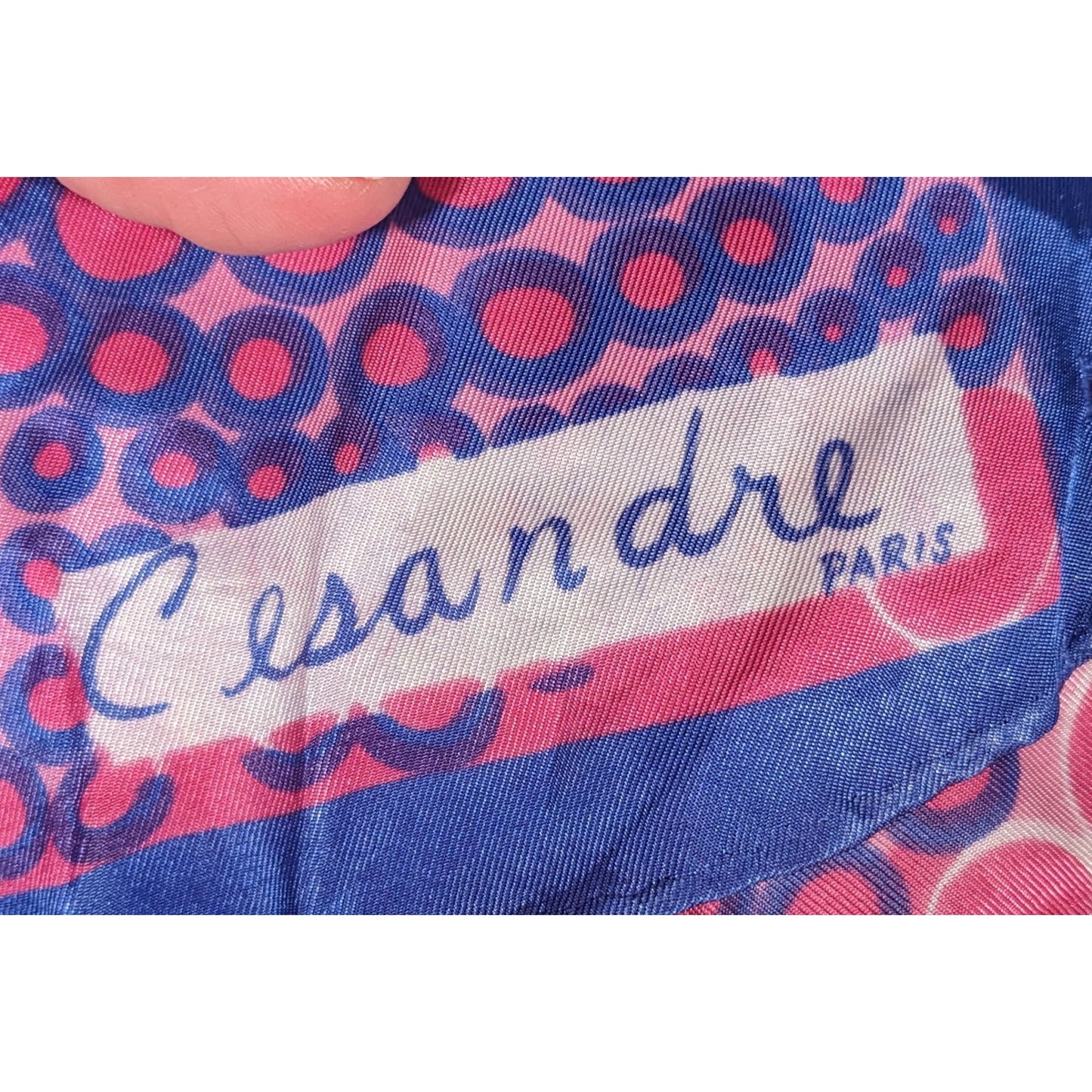 Vintage Cesandre Paris Pink And Purple Abstract Bubble Scarf