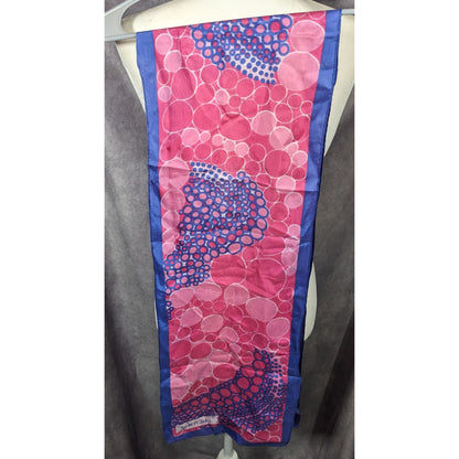 Vintage Cesandre Paris Pink And Purple Abstract Bubble Scarf