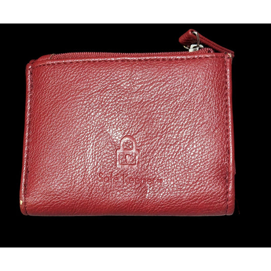 Red Pebbled Faux Leather RFID Wallet by Safe Keeper