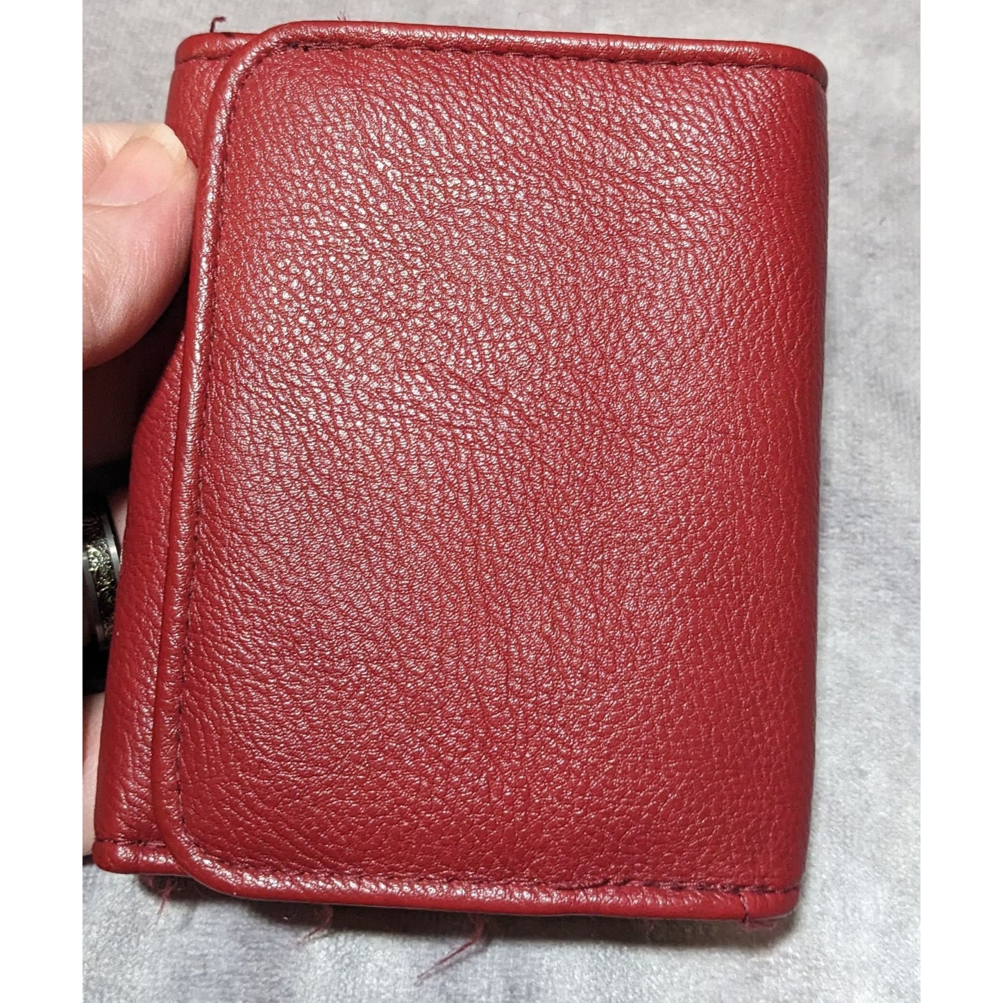 Red Pebbled Faux Leather RFID Wallet by Safe Keeper