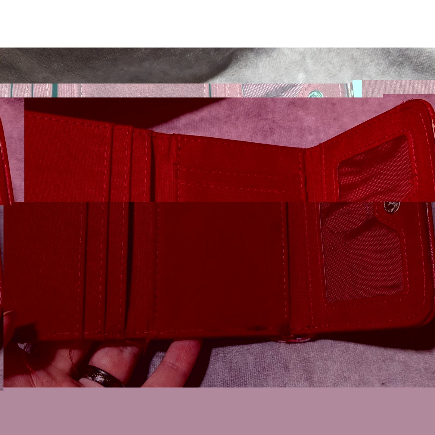 Red Pebbled Faux Leather RFID Wallet by Safe Keeper