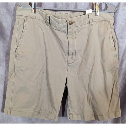 Vineyard Vines Mens Khaki Cotton Blend Chino Shorts With Button Closure