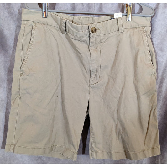 Vineyard Vines Mens Khaki Cotton Blend Chino Shorts With Button Closure