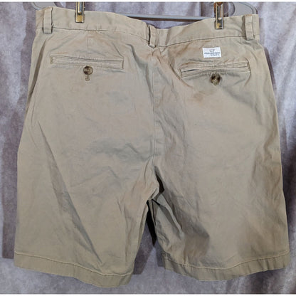 Vineyard Vines Mens Khaki Cotton Blend Chino Shorts With Button Closure