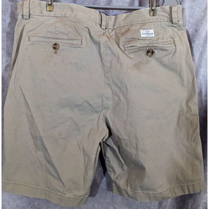 Vineyard Vines Mens Khaki Cotton Blend Chino Shorts With Button Closure