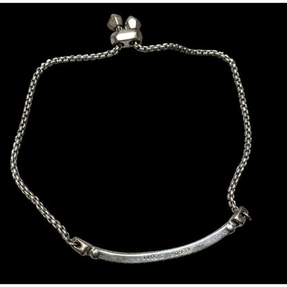 Kendra Scott Silver-Tone Adjustable Bracelet With Rhinestone Bar