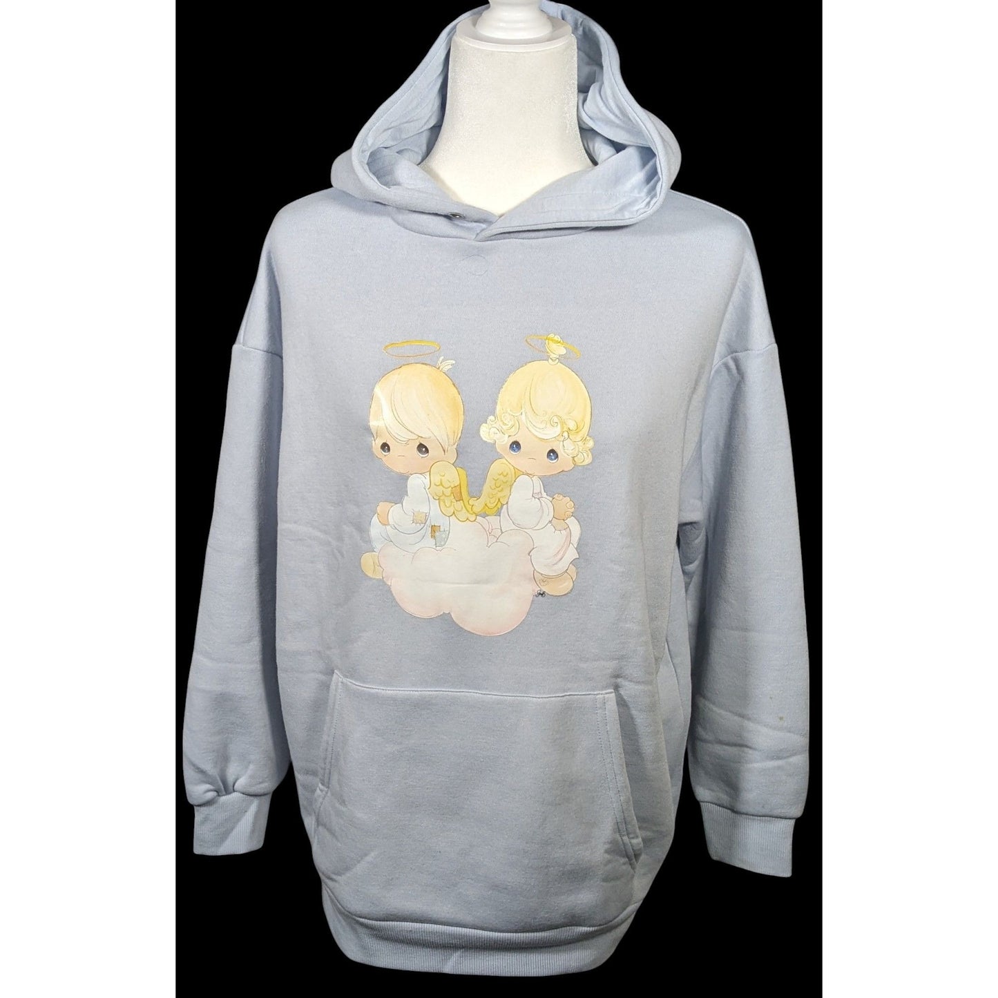 Precious Moments Angel Light Blue Super Soft Oversized Hoodie Size Small