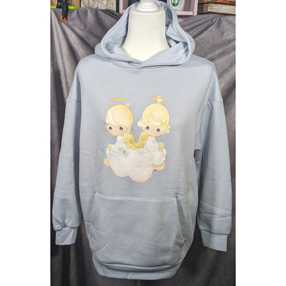 Precious Moments Angel Light Blue Super Soft Oversized Hoodie Size Small