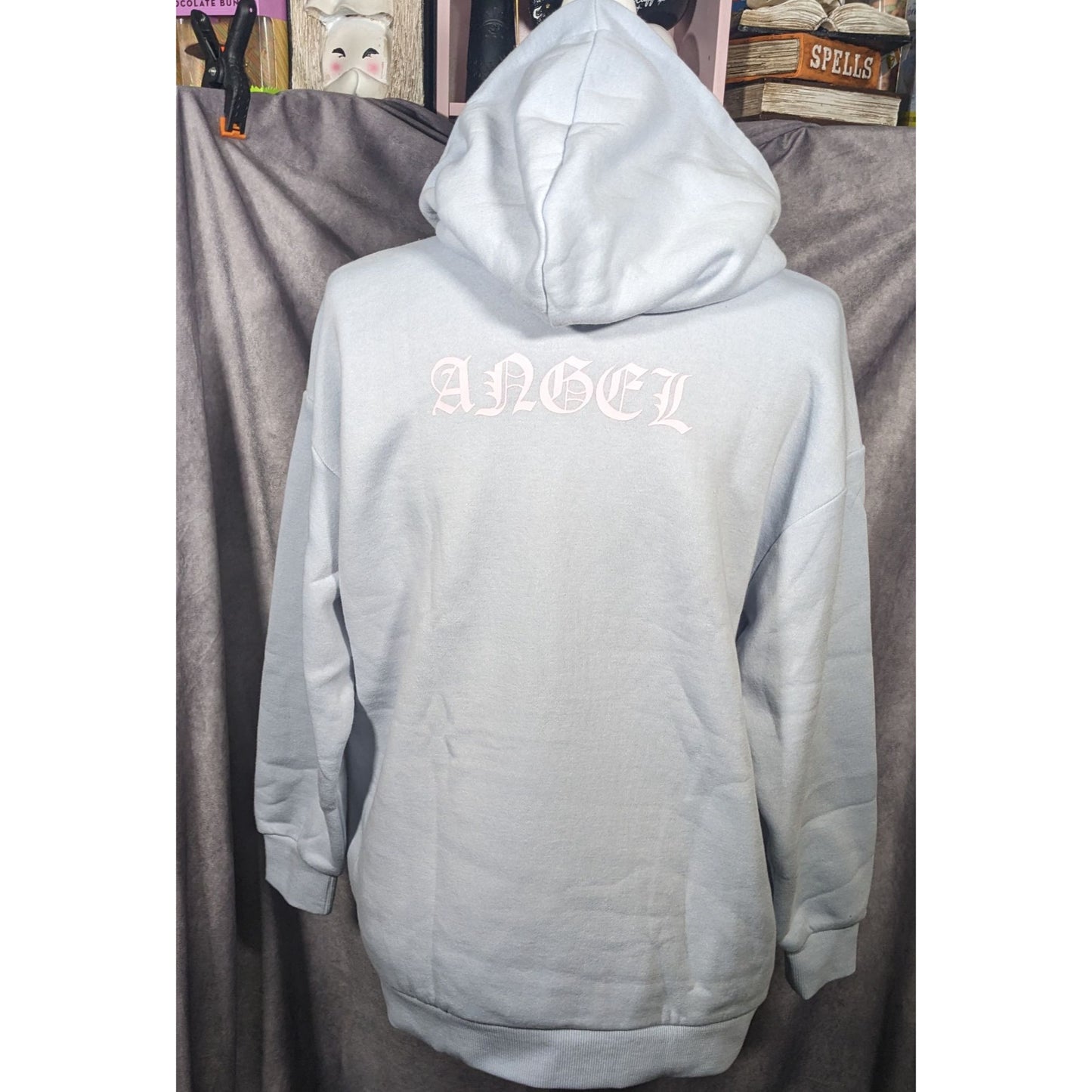 Precious Moments Angel Light Blue Super Soft Oversized Hoodie Size Small