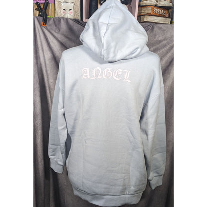 Precious Moments Angel Light Blue Super Soft Oversized Hoodie Size Small