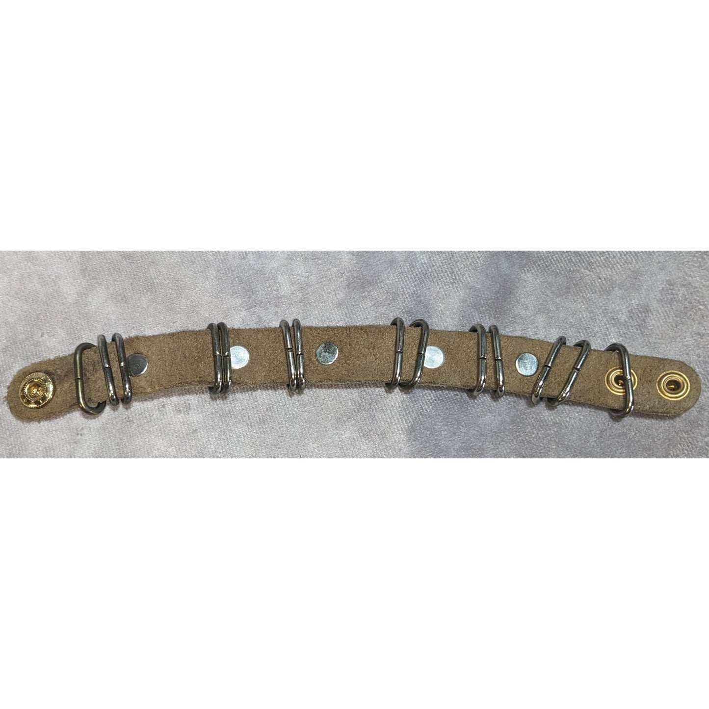 Boho Industrial Faux Leather Bracelet Black Crystal Stud Mixed Metal Hardware
