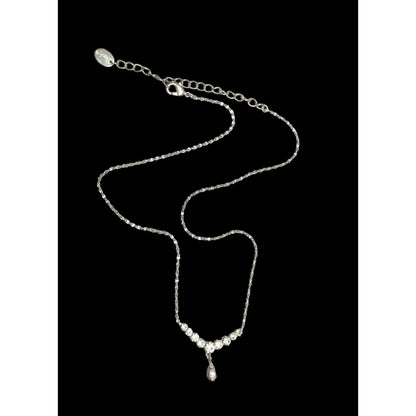 Claires Y2K Rhinestone Glam Prom Necklace