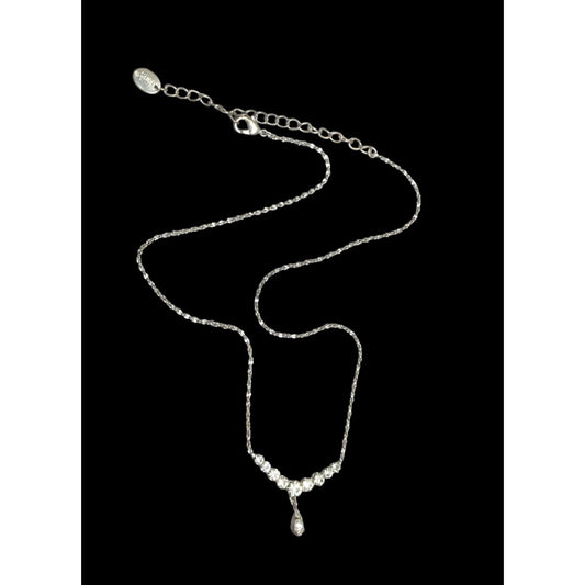 Claires Y2K Rhinestone Glam Prom Necklace