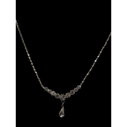 Claires Y2K Rhinestone Glam Prom Necklace
