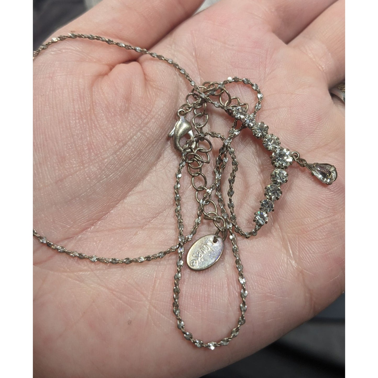 Claires Y2K Rhinestone Glam Prom Necklace