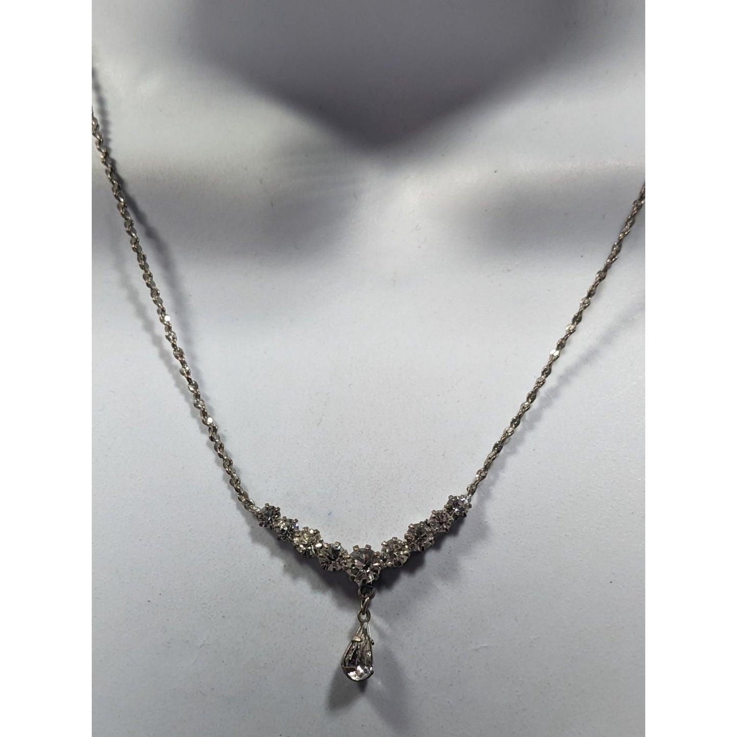Claires Y2K Rhinestone Glam Prom Necklace