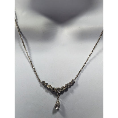 Claires Y2K Rhinestone Glam Prom Necklace