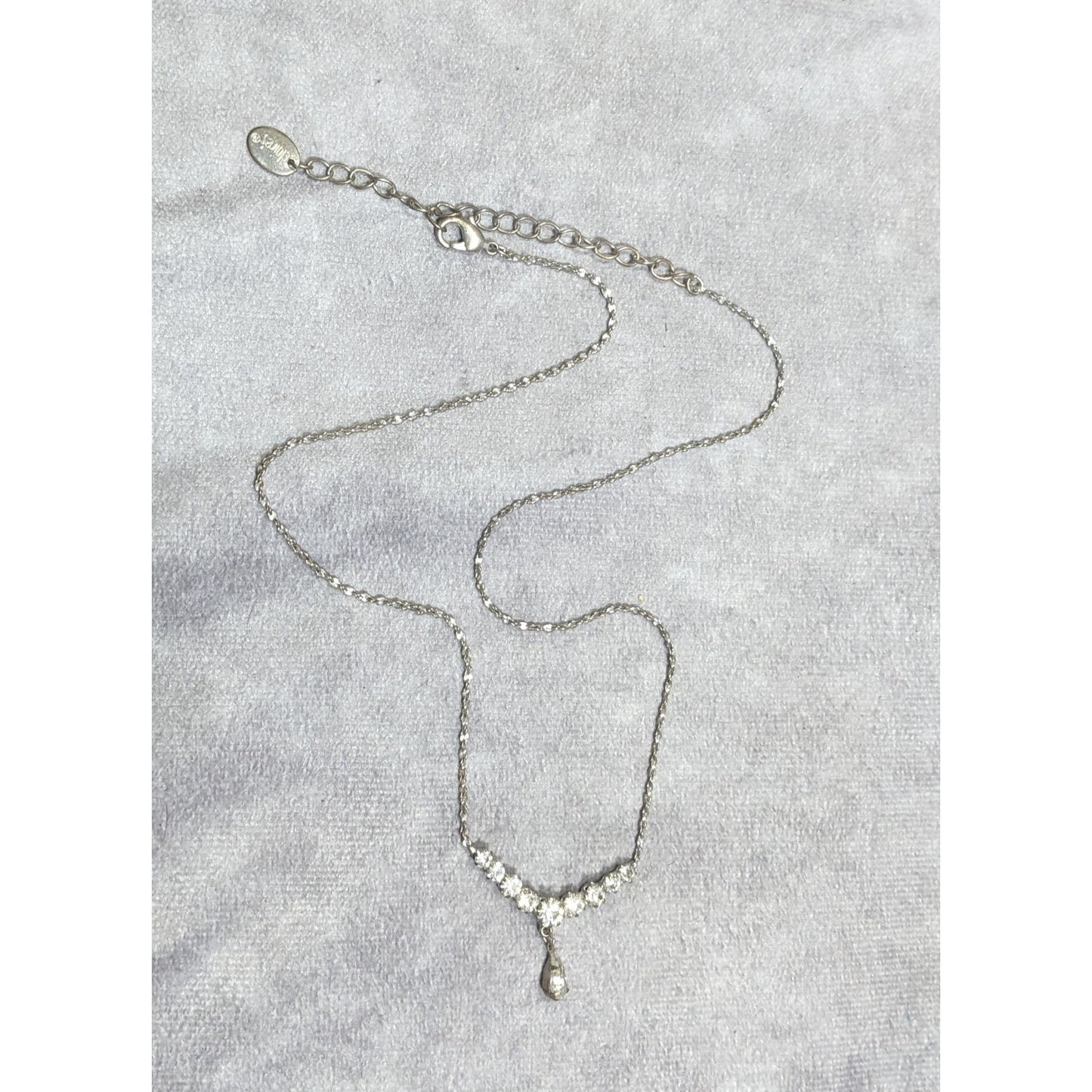 Claires Y2K Rhinestone Glam Prom Necklace