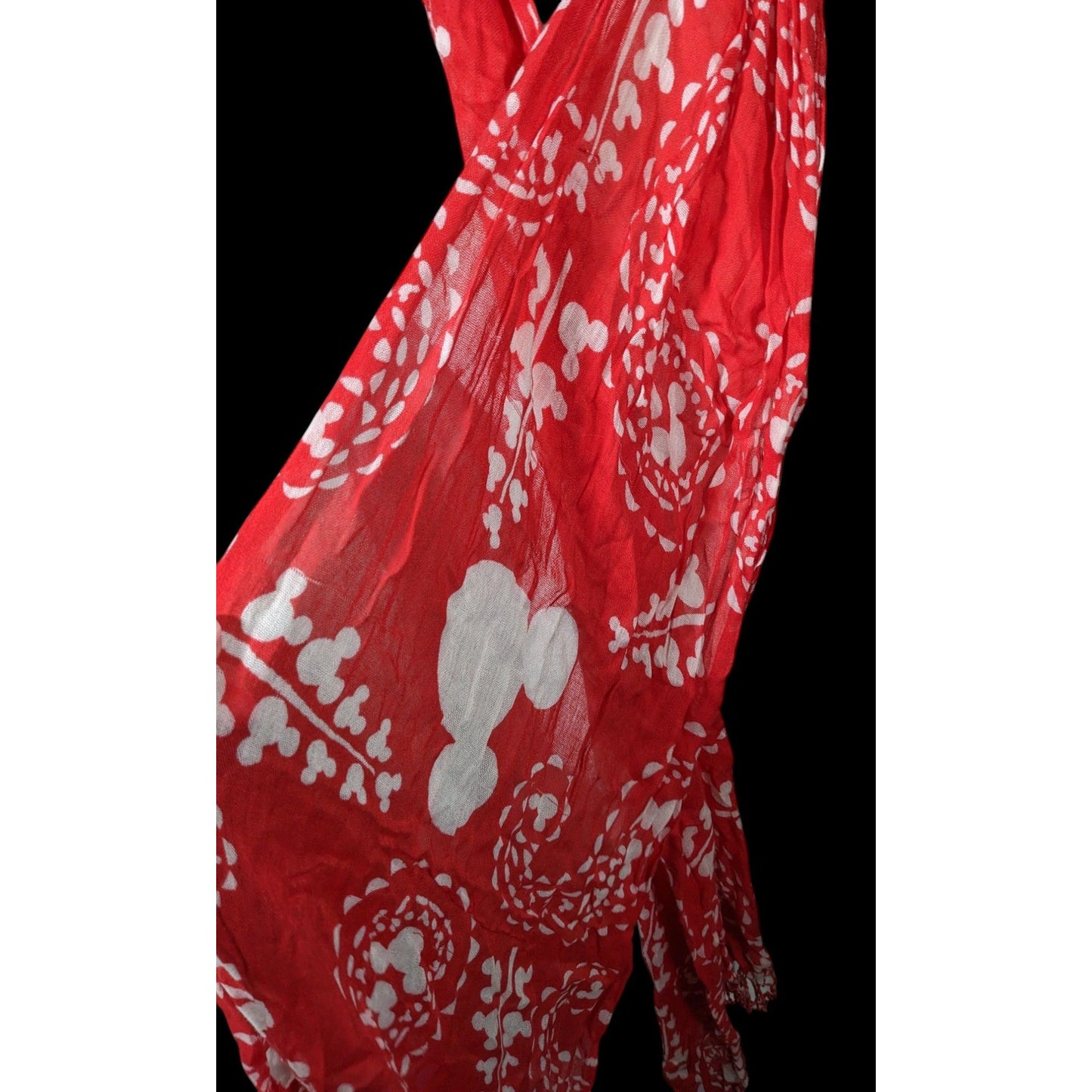 Disney Mickey Mouse Red And White Lightweight Scarf