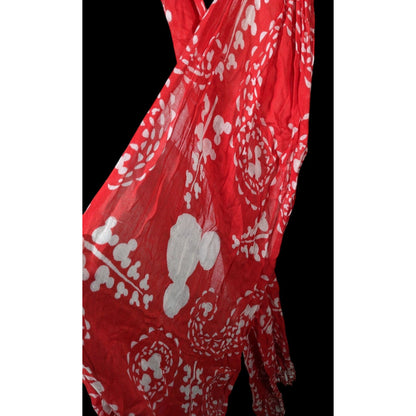 Disney Mickey Mouse Red And White Lightweight Scarf