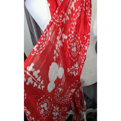 Disney Mickey Mouse Red And White Lightweight Scarf