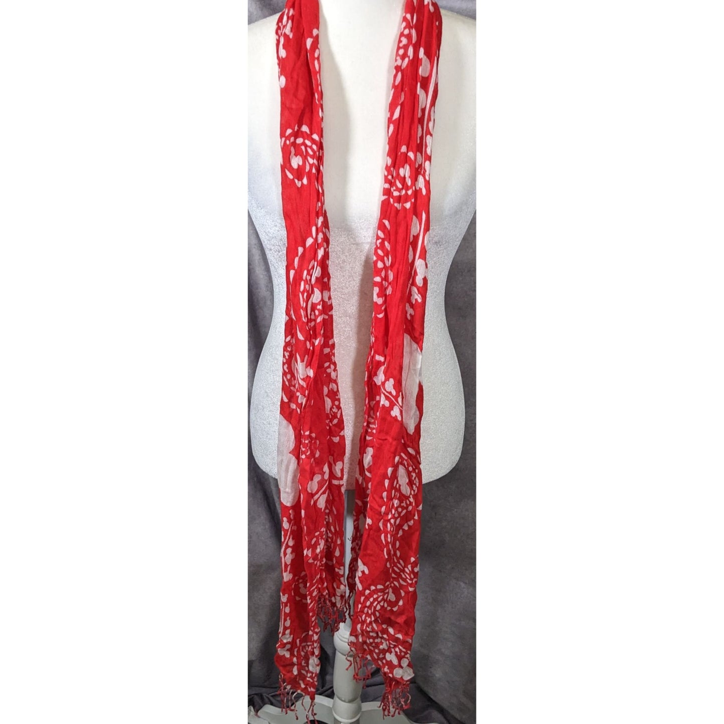 Disney Mickey Mouse Red And White Lightweight Scarf