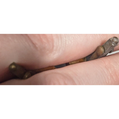 Vintage Brown Wood Square Retro Cuff Links