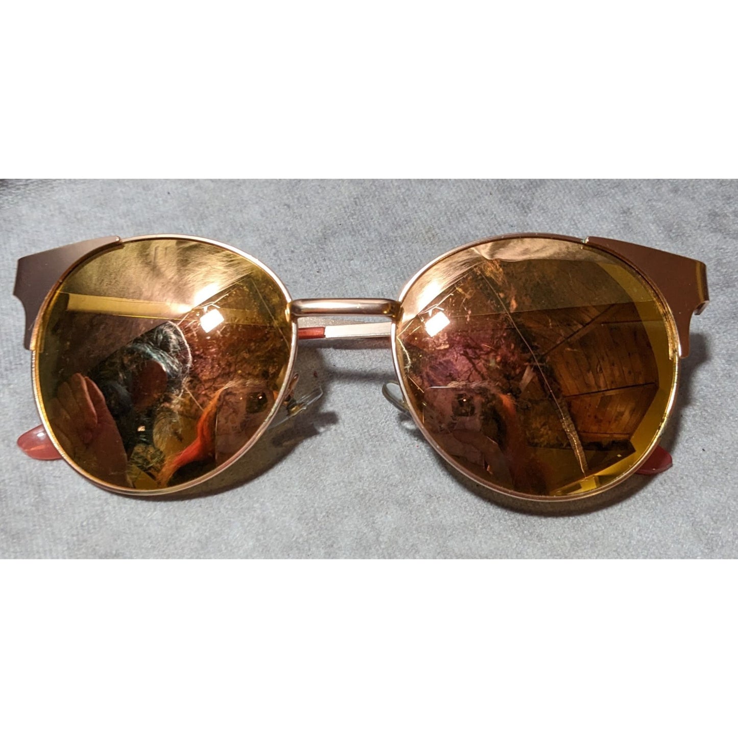 Panama Jack Rose Gold And Pink Mirror Sunglasses