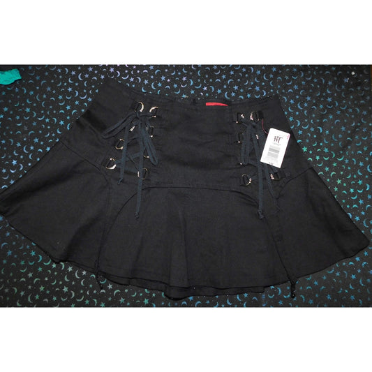 Tripp Discontinued Gothic Black Double Corset Front Garter Skirt