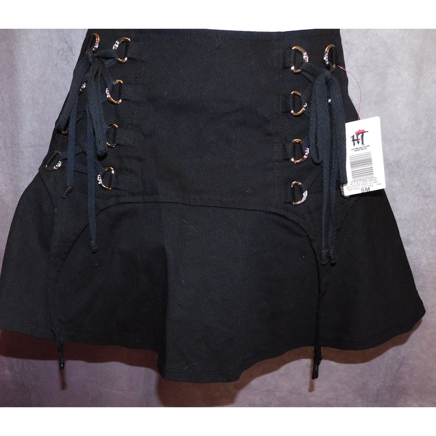 Tripp Discontinued Gothic Black Double Corset Front Garter Skirt