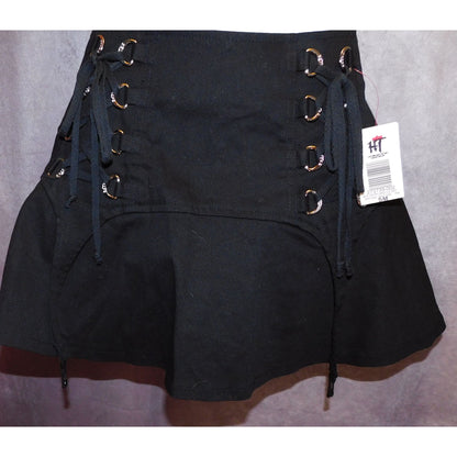 Tripp Discontinued Gothic Black Double Corset Front Garter Skirt