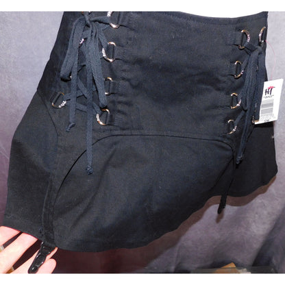 Tripp Discontinued Gothic Black Double Corset Front Garter Skirt