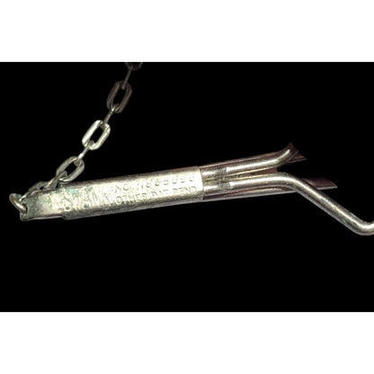 Vintage Swank H Initial Silver Tone Tie Bar With Chain