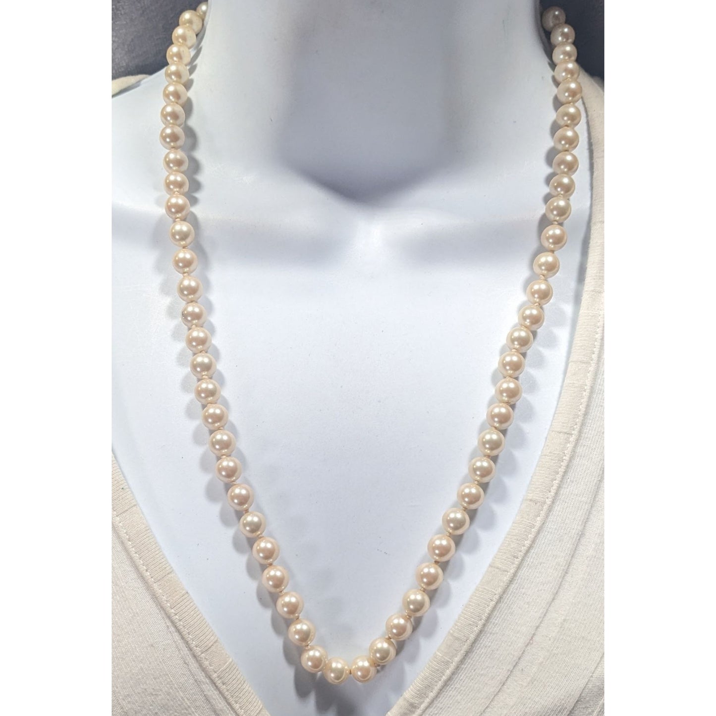 Vintage Glam Glass Pearl Beaded Necklace