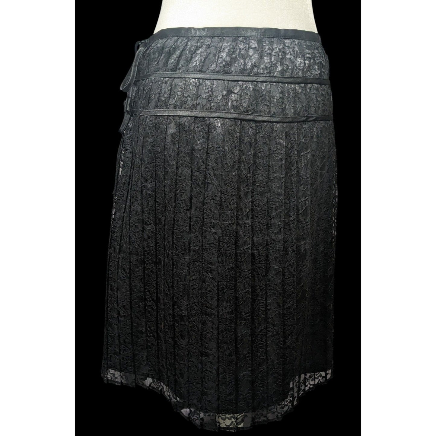 Apostrophe Gothic Lace Pleated Side Tie Formal Skirt Size 10