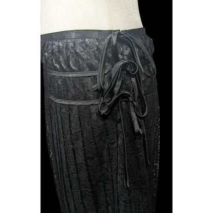 Apostrophe Gothic Lace Pleated Side Tie Formal Skirt Size 10