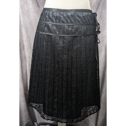 Apostrophe Gothic Lace Pleated Side Tie Formal Skirt Size 10