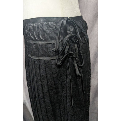 Apostrophe Gothic Lace Pleated Side Tie Formal Skirt Size 10