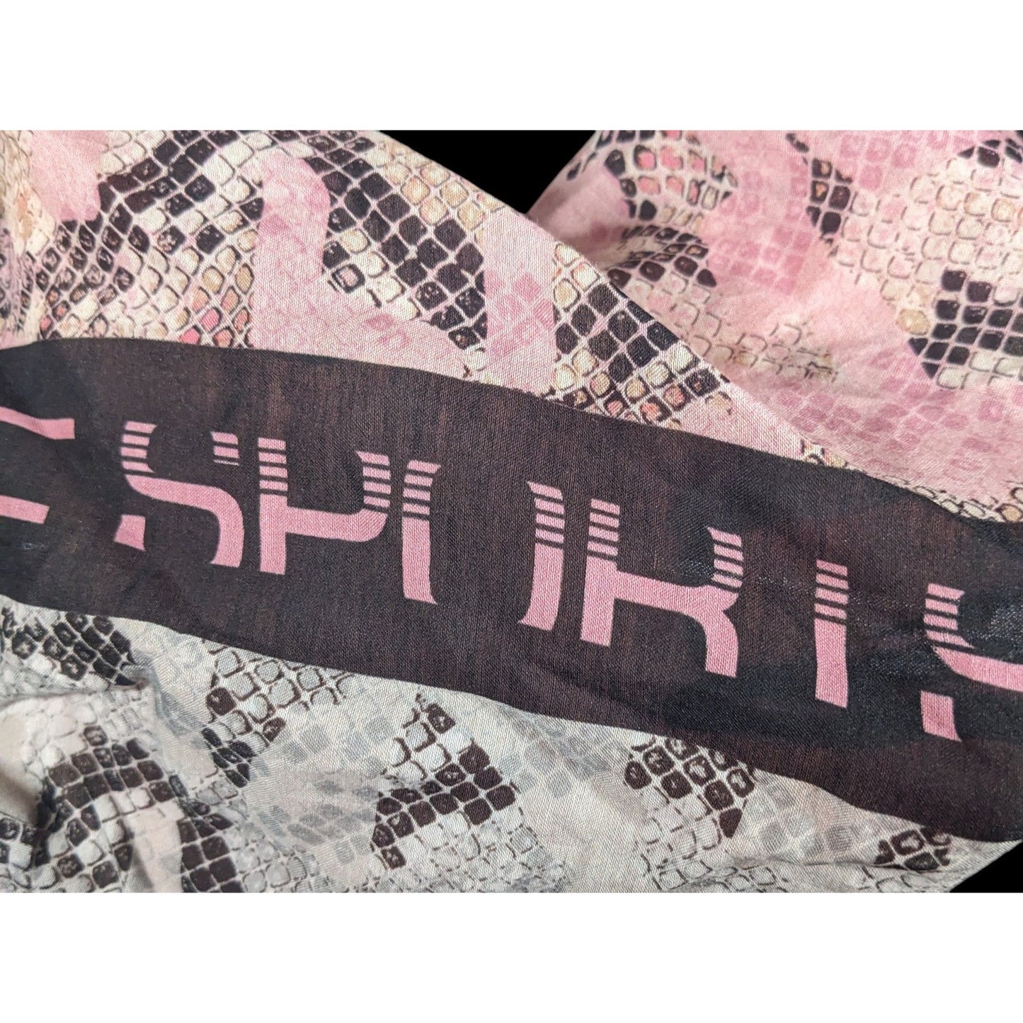 Marc Cain Sports Grey And Pink Snake Print Scarf