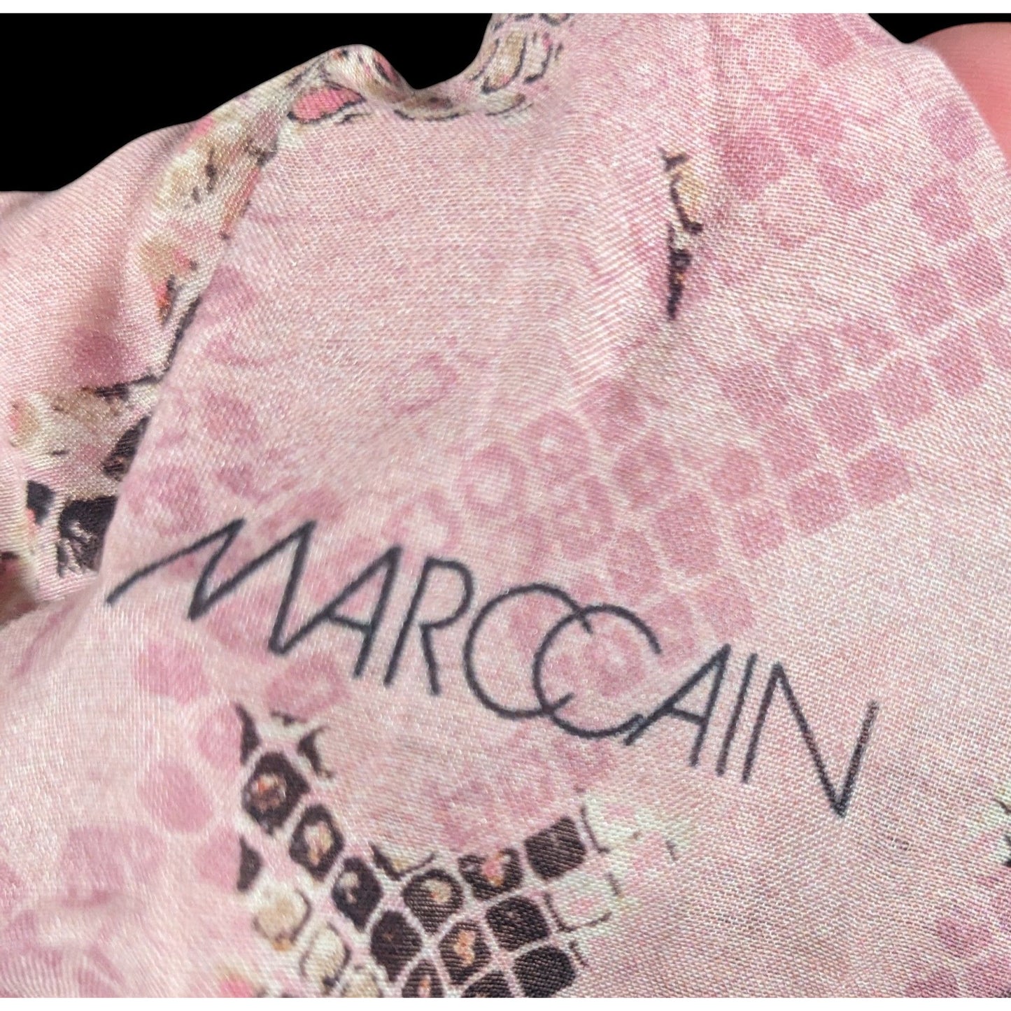Marc Cain Sports Grey And Pink Snake Print Scarf