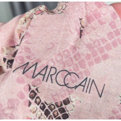 Marc Cain Sports Grey And Pink Snake Print Scarf