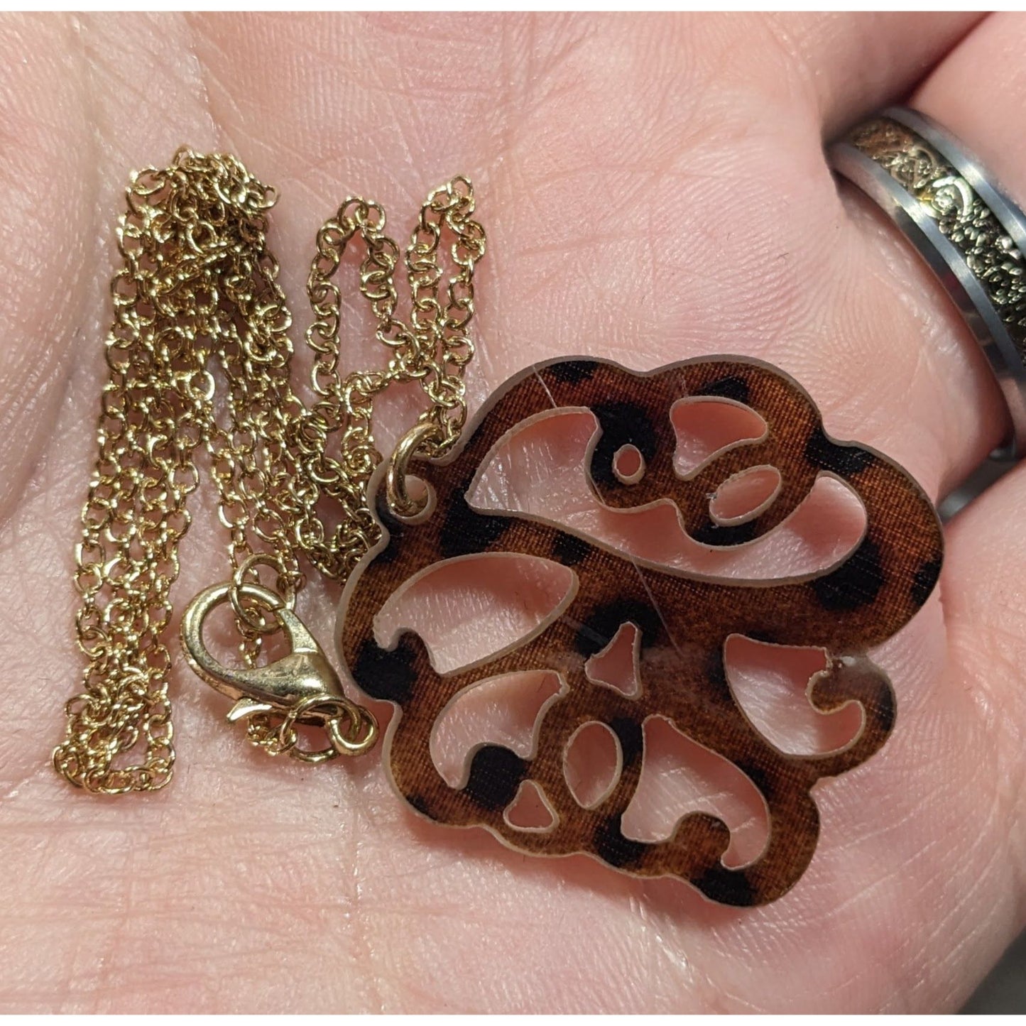 Acrylic Tortoise Abstract Pendant Necklace