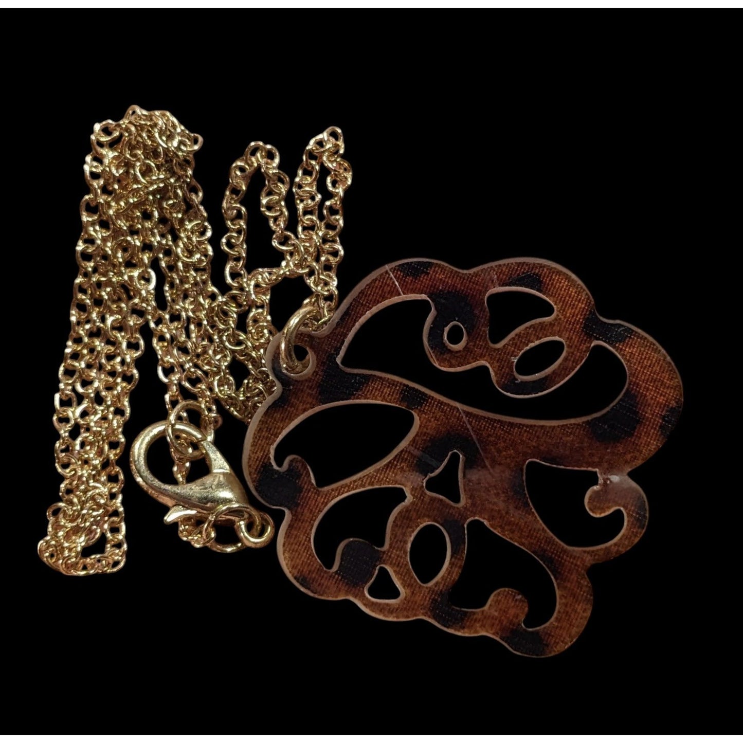 Acrylic Tortoise Abstract Pendant Necklace