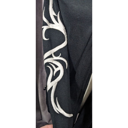 Angeni Contrast Stich Tribal Embroidered Gothic Cardigan Size Medium