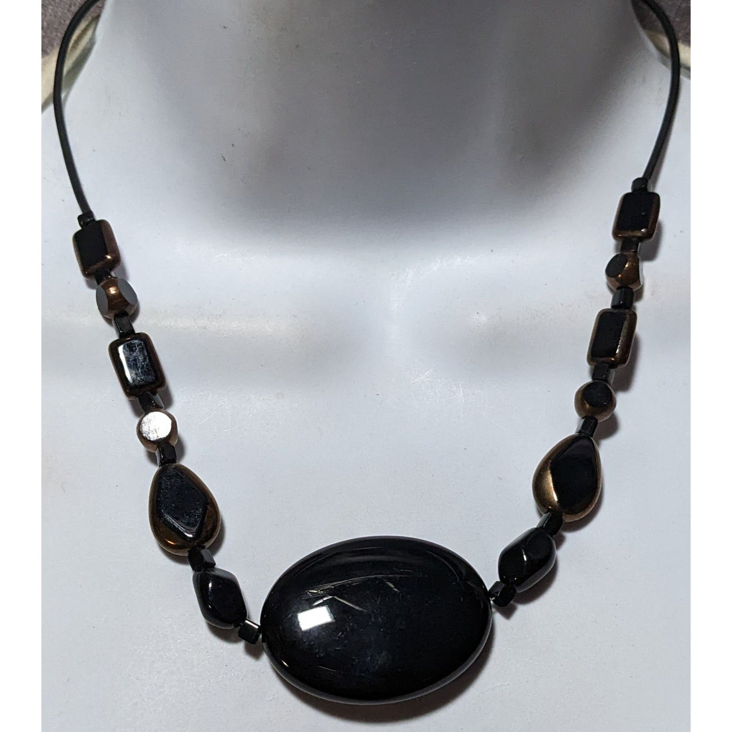 Corporate Goth Elegant Beaded Gemmed Necklace