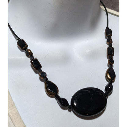 Corporate Goth Elegant Beaded Gemmed Necklace