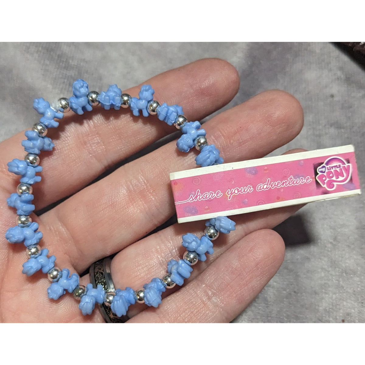 Kidcore Y2K Kawaii My Little Pony Blue Pony Stretch Bracelet