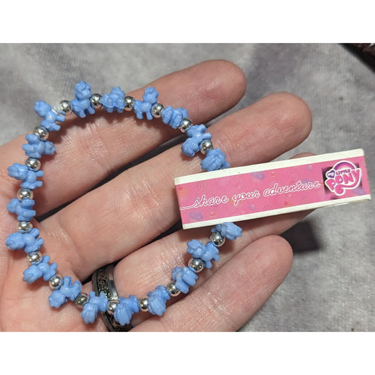 Kidcore Y2K Kawaii My Little Pony Blue Pony Stretch Bracelet