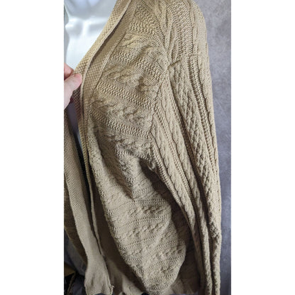 Croft & Barrow Preppy Beige Open-Front Cable-Knit Cardigan