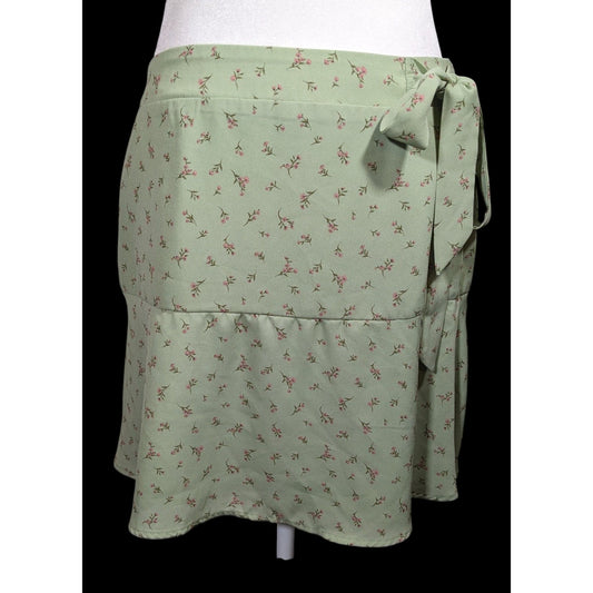 Paper Crane Cottagecore Green Floral Skirt